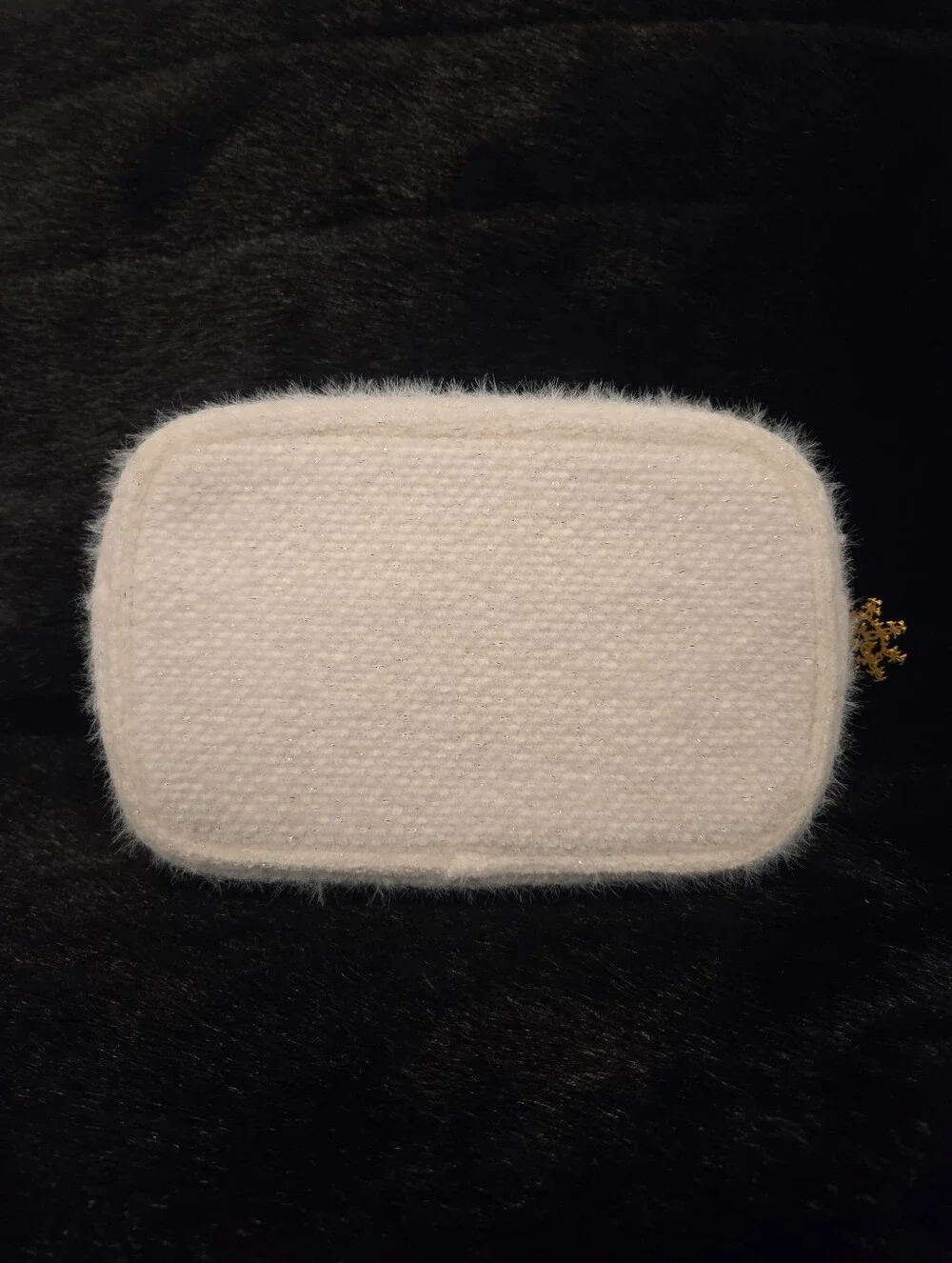 CHANEL Beauté Beige Fabric Makeup Bag Cosmetic Pouch With Zipper